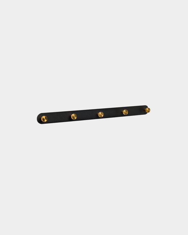 Norr Coat Hook Rack Black Brass X5