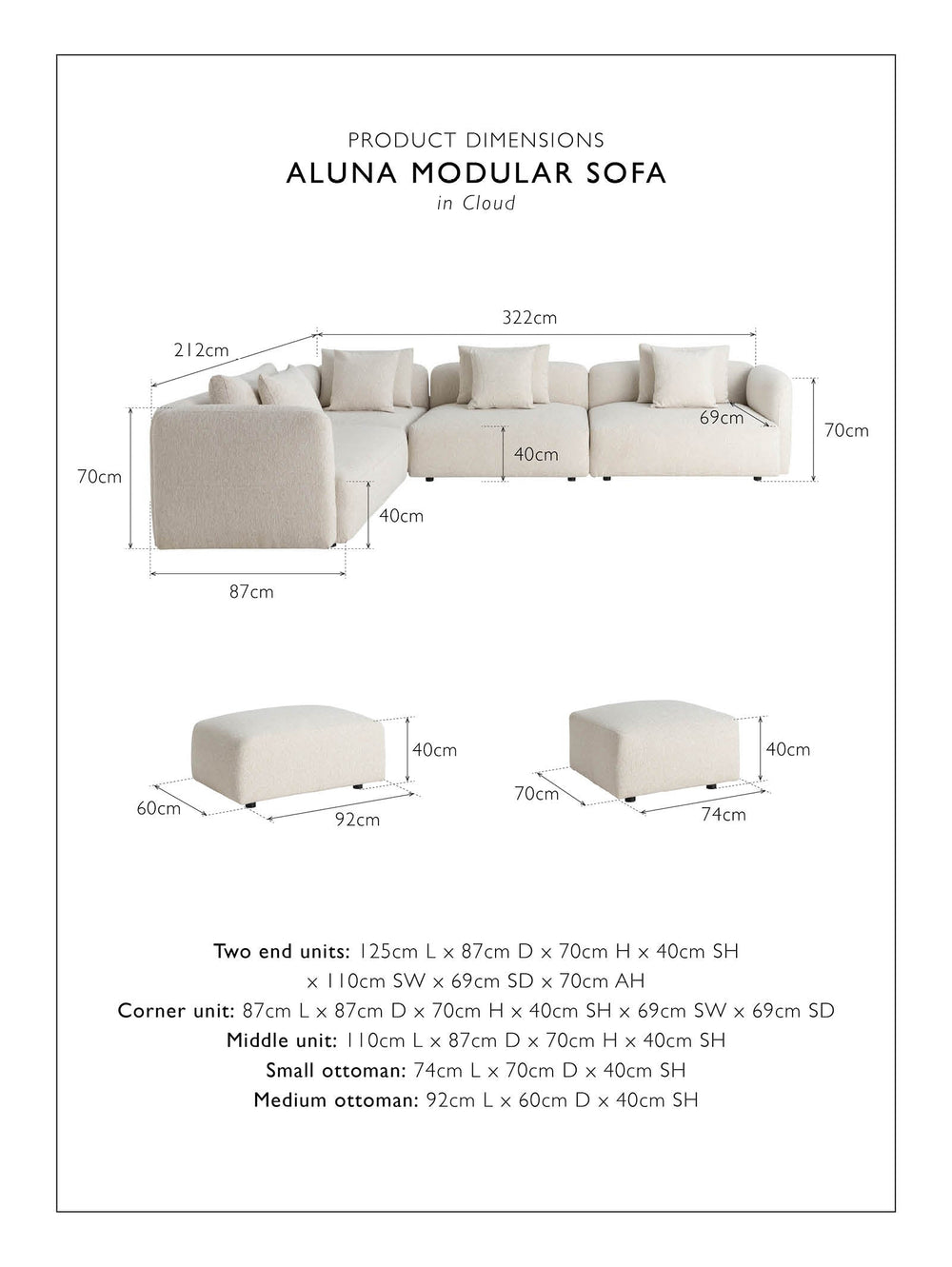Aluna Modular Sofa Set