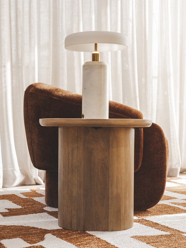 Maurula Oak Side Table in Cumin