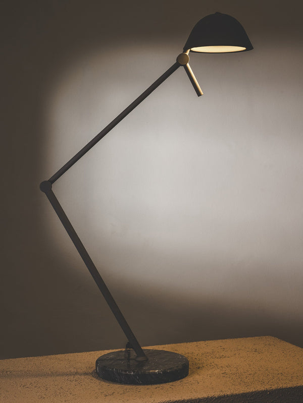 Oslo Marble Desk Lamp Stormy Clouds