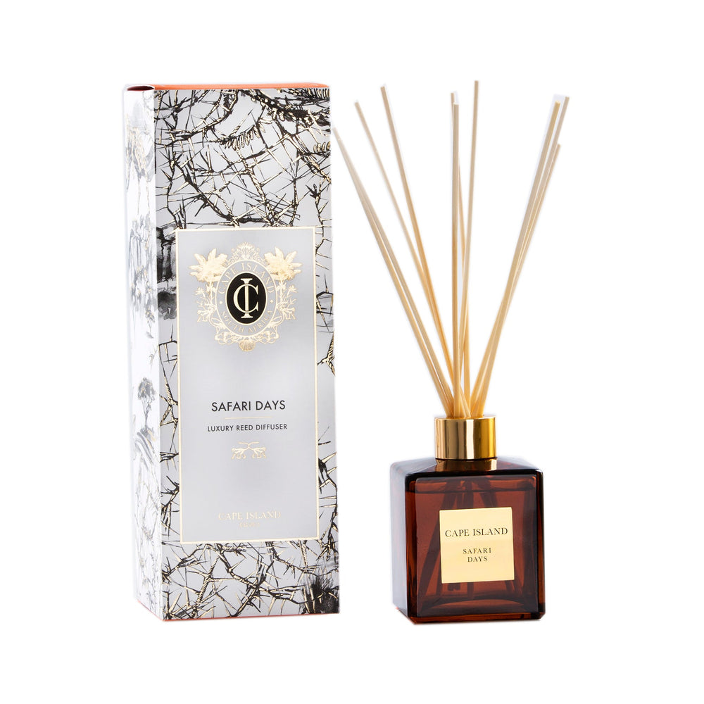 Safari Days Fragrance Diffuser – geometric amber glass reed diffuser