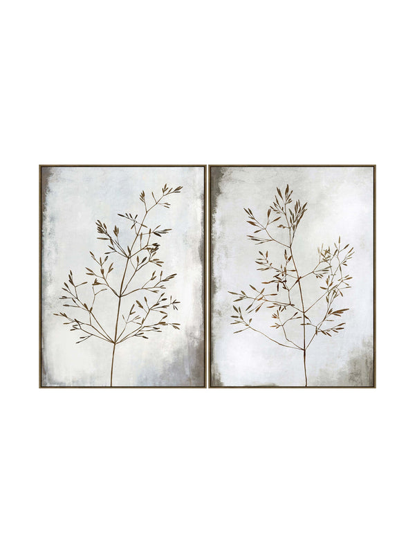 Stems & Leaves Wall Art Set of 2 in Frost