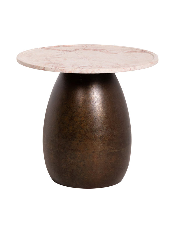 Sterling Marble Side Table in Guilded