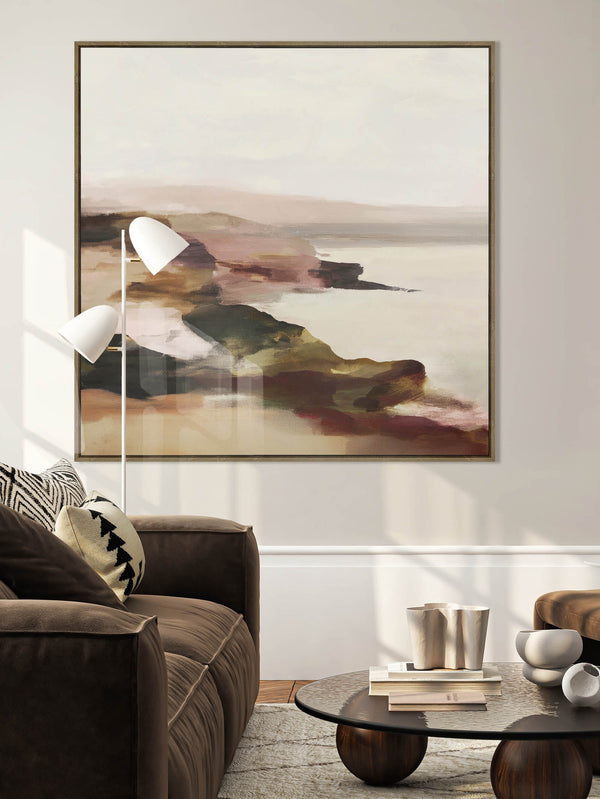 Sunset Shorelines Wall Art in Burgundy Glow