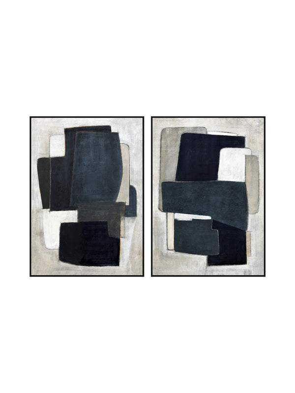The Unaligned Wall Art Set of 2 in Naval