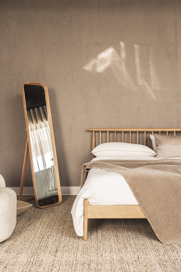 Victor Oak Floor Mirror Pecan Styled 1