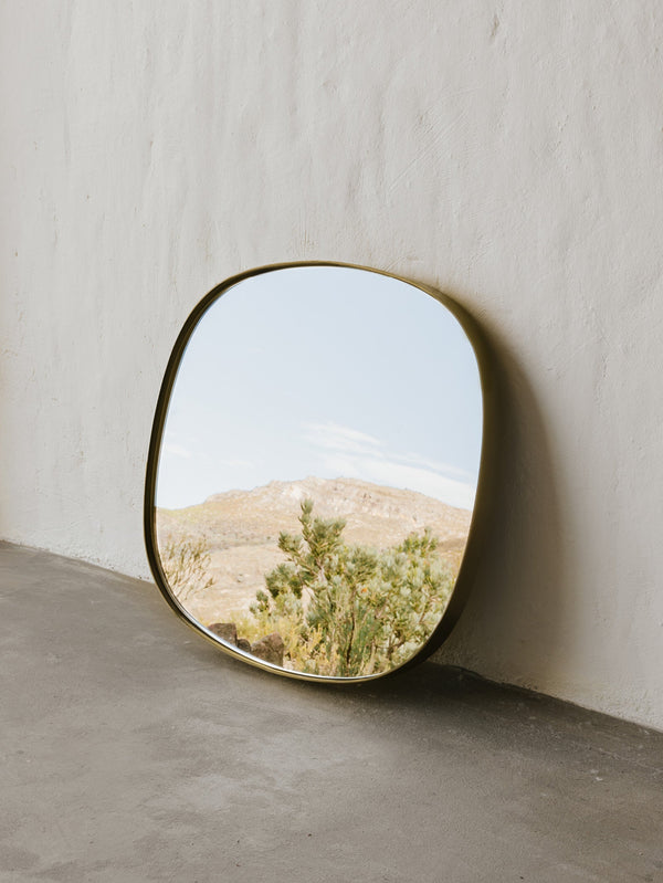 Garda Mirror in Antique Brass